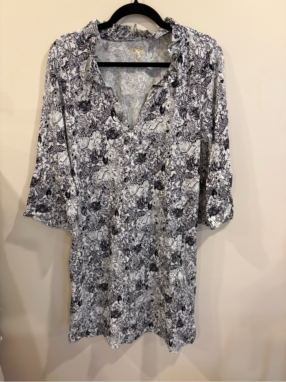 Lilly Pulitzer Floral V-Neck Dress Size L